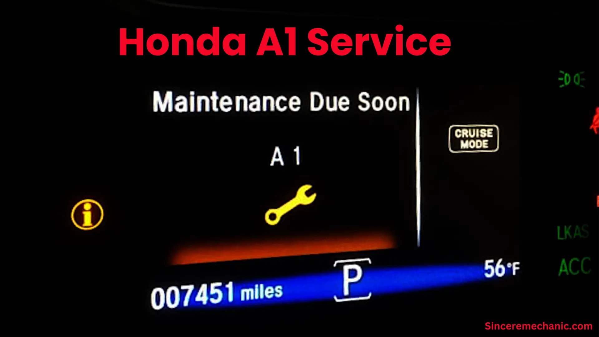 honda a1 service due soon