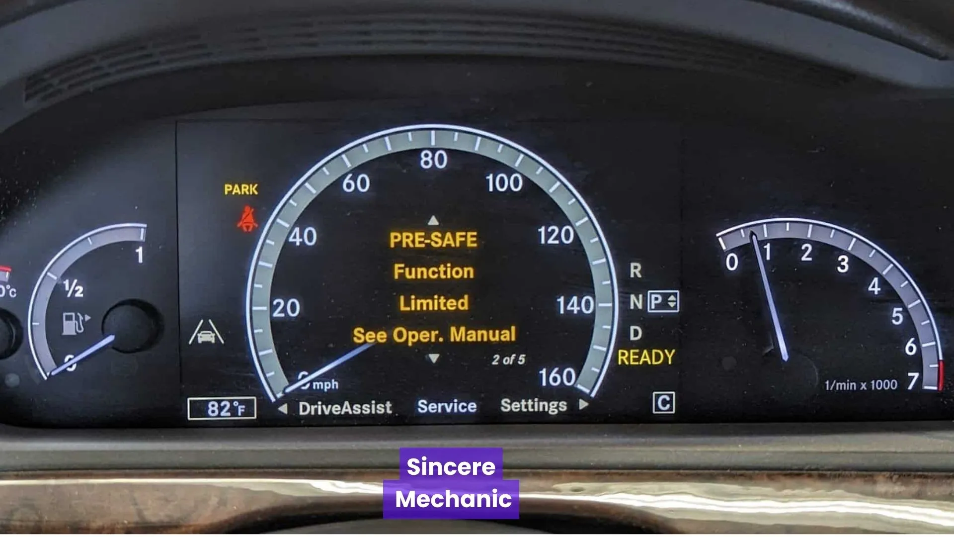 Mercedes pre-safe functions limited